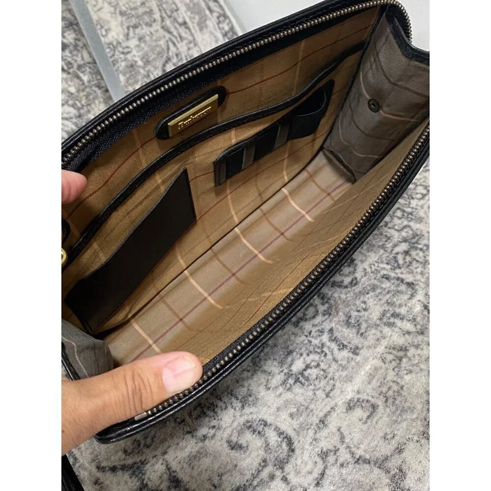 Vintage Burberry Nova Check Shadow Horse Clutch Wristlet Bag